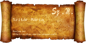 Szitár Mária névjegykártya